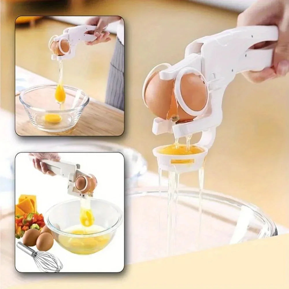 1pc Manual Egg Breaker & Shell Separator - Heavy-Duty Stainless Steel Handheld Cracker with Ergonomic Handle, Portable