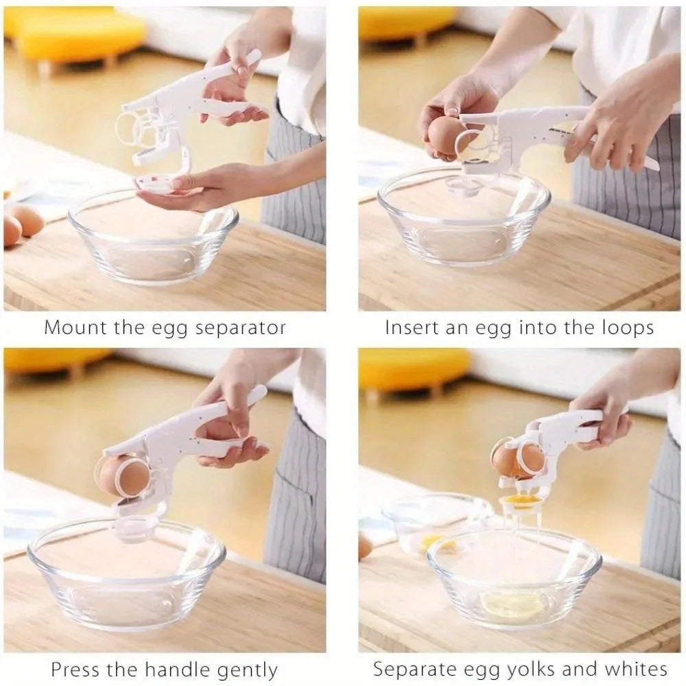 1pc Manual Egg Breaker & Shell Separator - Heavy-Duty Stainless Steel Handheld Cracker with Ergonomic Handle, Portable