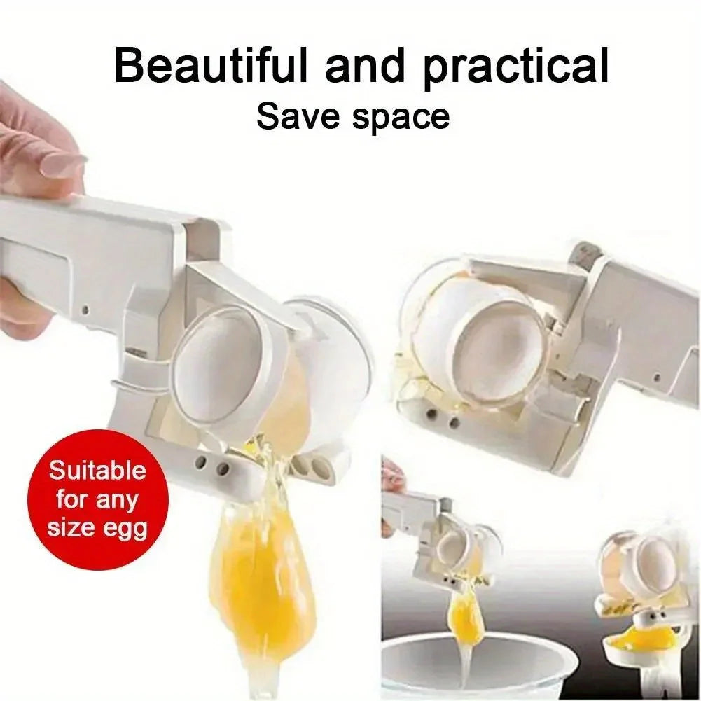 1pc Manual Egg Breaker & Shell Separator - Heavy-Duty Stainless Steel Handheld Cracker with Ergonomic Handle, Portable